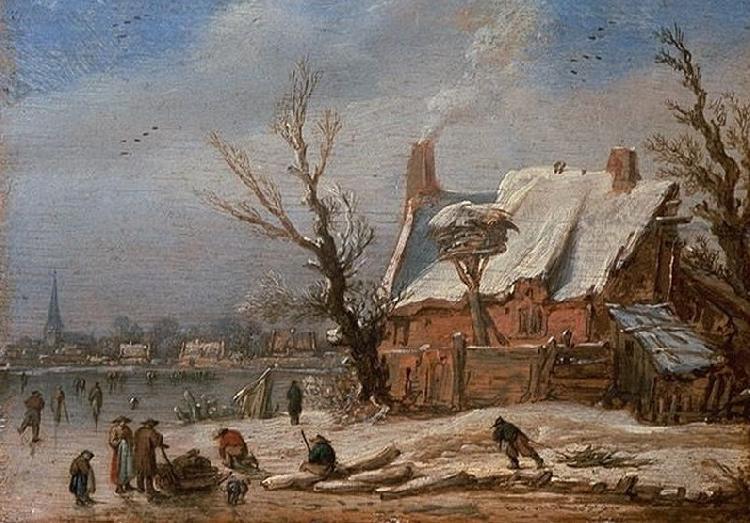 Esaias Van de Velde Winter landscape. Germany oil painting art